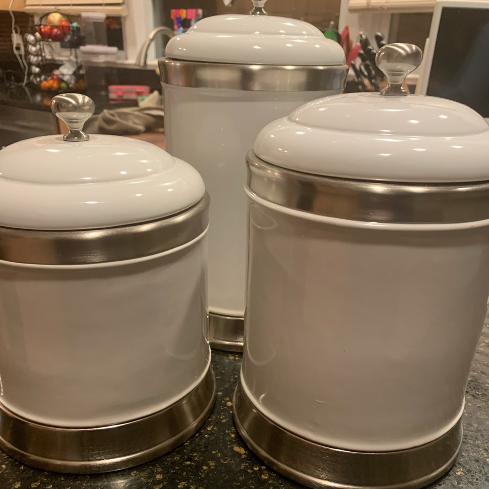 Williams Sonoma Set of 3 Ceramic Cannisters
